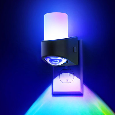 Color Changing Night Lights Plug In Wall 2 Pack Night Light Projector 8 RGB Color With Dynamic Mode Dusk To Dawn Sensor Nightlight
