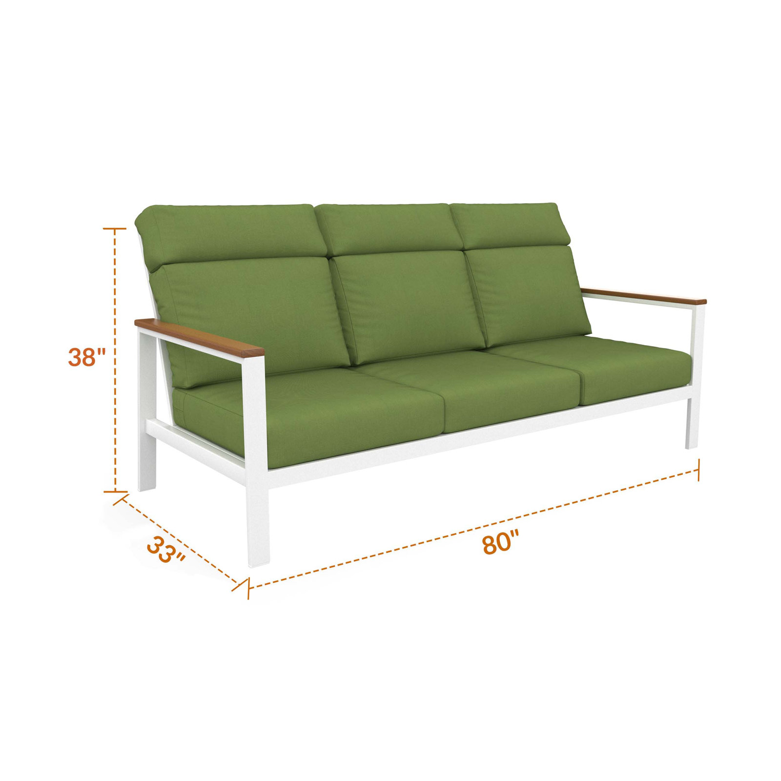Townsend 80" Sunbrella® Patio Sofa, Green