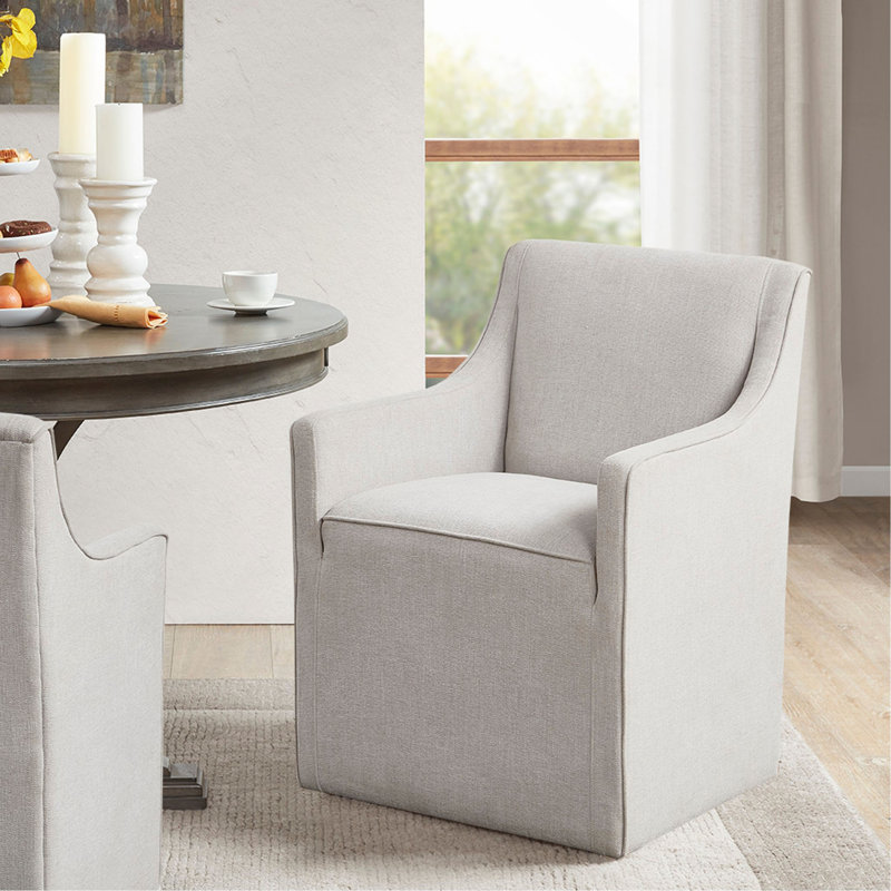 Chaise de salle à manger avec accoudoirs et roulettes