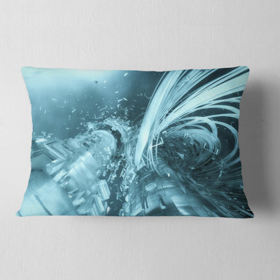 Coussin Fractal 3D Light Blue Collision