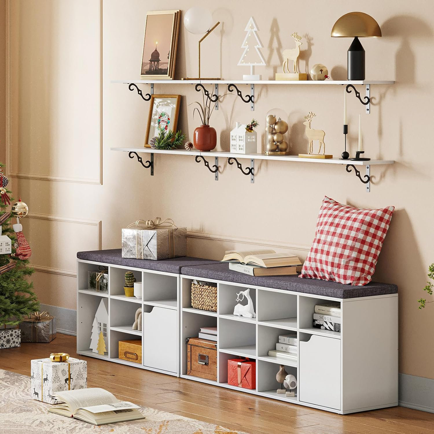 Lark Manor Long Wall Shelves, Large Floating Shelves Set Of 2, Wide ...