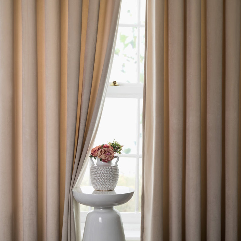 Imperial Rooms Crushed Velvet Eyelet Sheer Curtains, Beige, 228cm Width x 228cm Drop