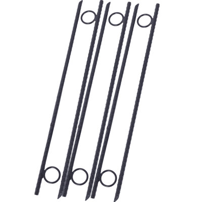 Rebar Tent Stake 3/8 x 18 Inch Steel 6 Piece Black Angled Ends for Campsites and Canopies