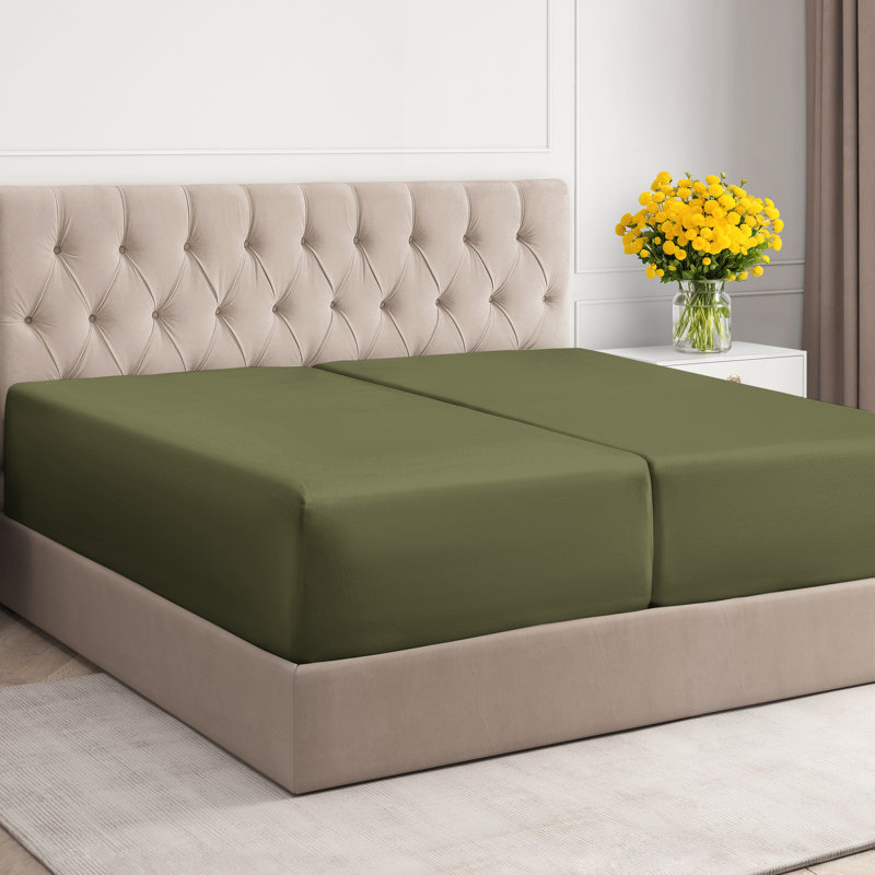 Drap-housse extra profond, drap de lit respirant et rafraîchissant, doux, convient aux matelas de 18 à 24 pouces, Vert sauge