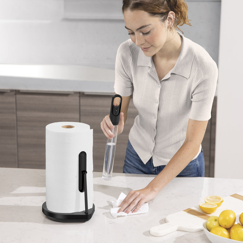 Simplehuman Paper Towel Holder with Spray Pump, Black