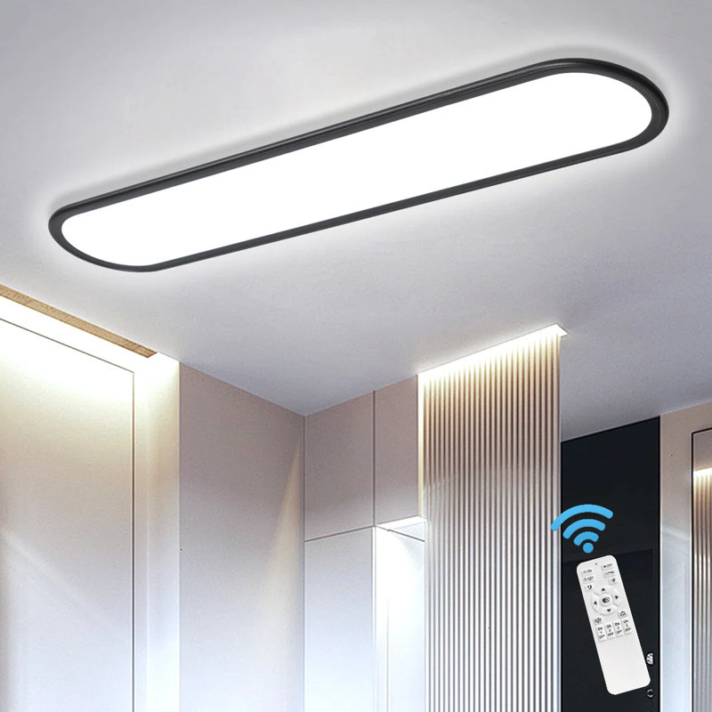 Deshunda 1 - Light 55.11" Acrylic LED Dimmable Flush Mount, Black