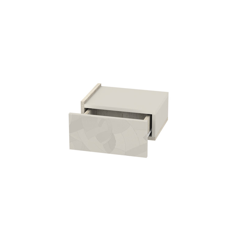  Floating Bedside Table With Drawer, Bedroom, Sandstone