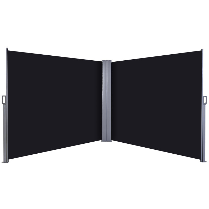 Dakota Fields 600cm W x 9cm D Polyester Black Cover Retractable Freestanding Awning