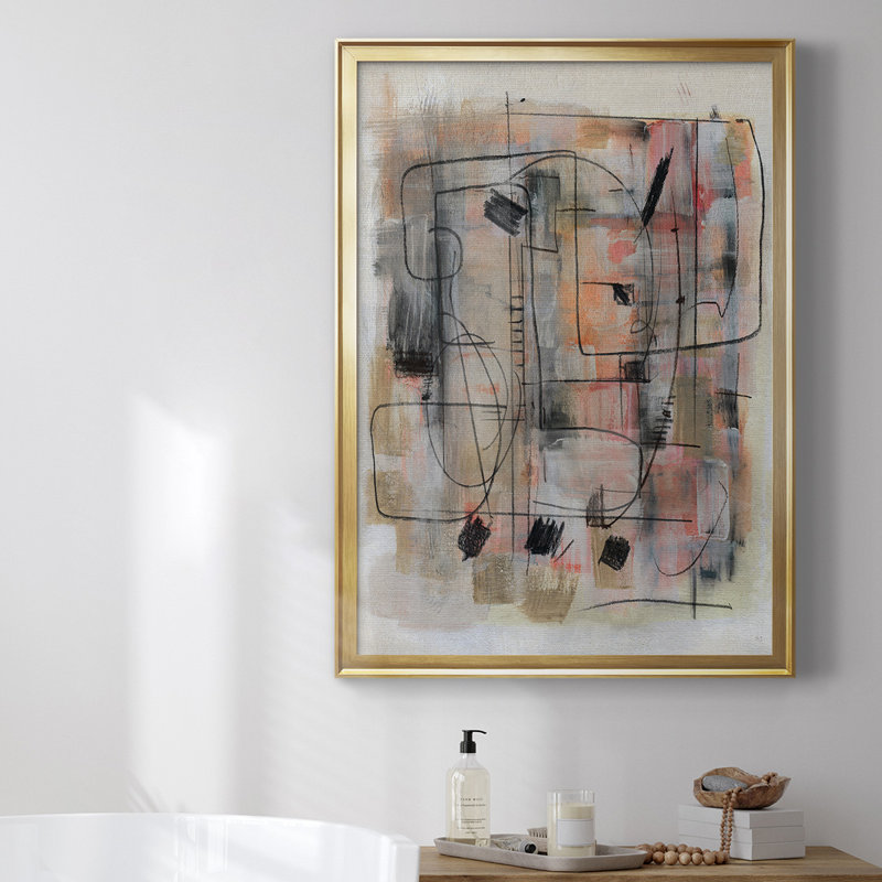 " Walled City " Painting Print, Gold Framed, 24.5" H x 18.5" W x 1" D