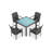 Kaneb Wicker Patio Dining Set with Square Table , Cushions Included-116867703-93922078-91711220