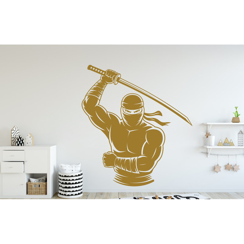 Adhésif décoratif Ninja, H 19 po x l 17 po, Noir
