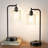 16.5'' Industrial Glass Table Lamp Set with Touch Control, AC Outlet and USB A&C
