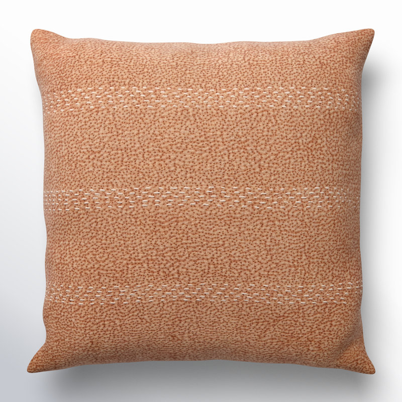 Housse et insert de coussin carré en coton Lexington, Terre cuite, Polyester/ Bourre en polyester