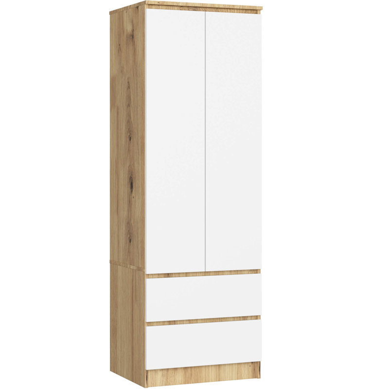 Sikanas 2 Door Manufactured Wood Wardrobe, 180cm H x 60cm W x 51cm D