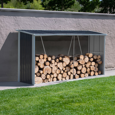 327cm W x 77cm D Metal Log Store