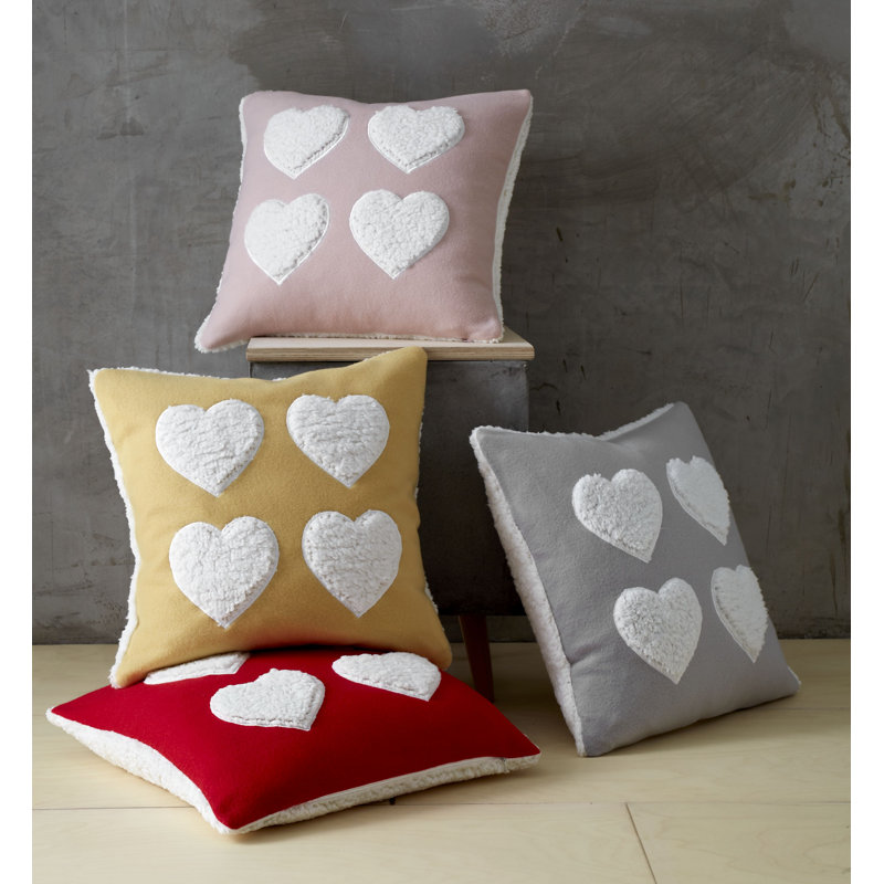 Cosy Heart Cushion with Filling, Ochre