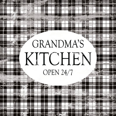 Grandma's Kitchen Distressed Plaid - Wrapped Canvas Print