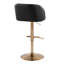 Tabouret de bar réglable en métal et similicuir noir avec repose-pieds arrondi en T - ensemble de 2-125535910