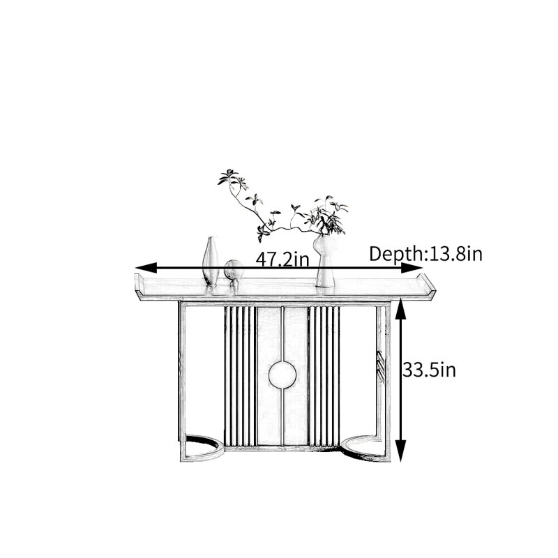 New Chinese Style Entryway Table, 33.5" H x 47.2" W x 13.8" D