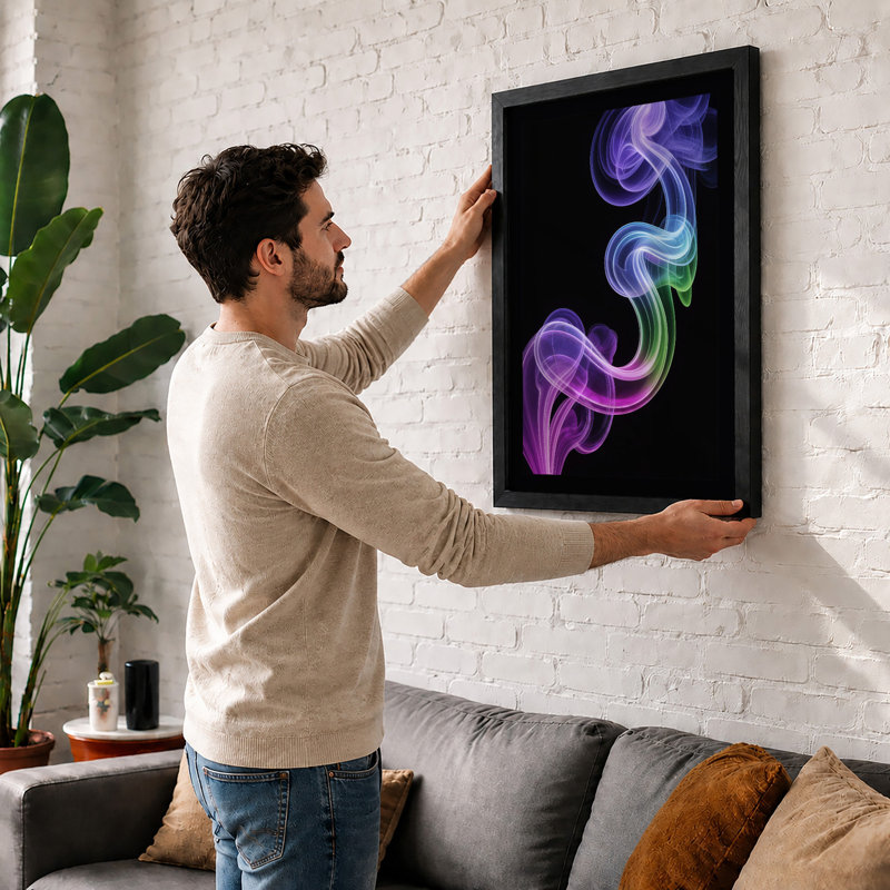 Neon Flow Modern - Print, A3 - 42.0 x 29.7 cm, White
