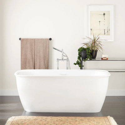 63" Rassi Acrylic Freestanding Soaking Bathtub
