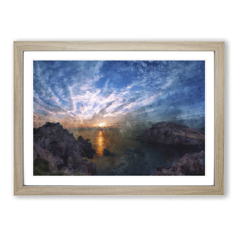 Beautiful Sunrise - Picture Frame Painting, Oak Framed, 48cm H x 65cm W x 2cm D