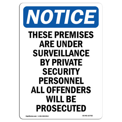 Under Surveillance by Private Security Sign
