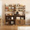 Armoire de support de four à micro-ondes Farmhouse, support de boulanger avec prise de courant, comptoir épaissi