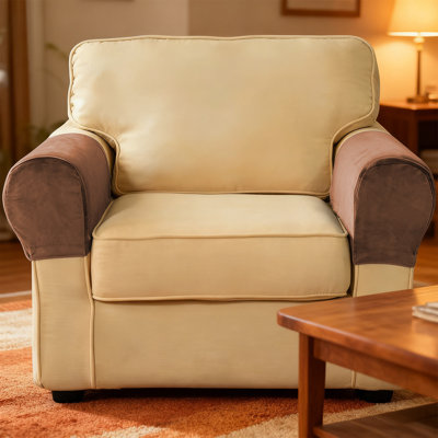 Housse pour accoudoirs de canapé en polyester avec mitaine en polyester et housses de protection en tissu antitaches épaisses pour l'ameublement de la maison Housse pour accoudoirs de canapé de couleur unie simple