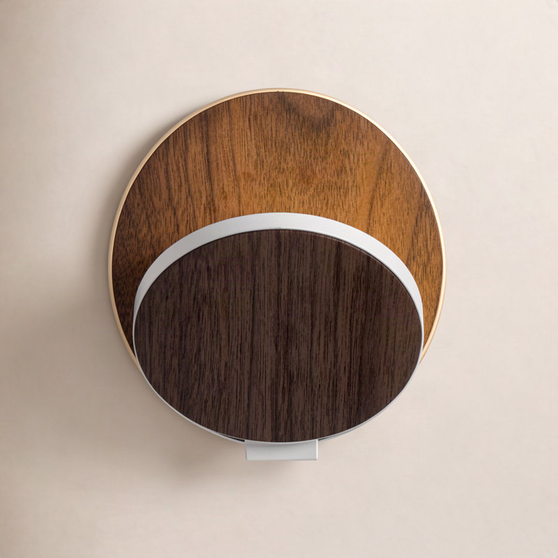 Gravy LED Flush Mounted Sconce, Oiled Walnut