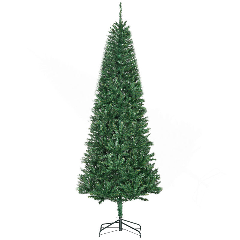 Sapin de Noël artificiel de 7 pi de hauteur, mince, non éclairé, avec branches réalistes et 865 pointes, vert