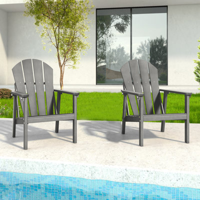 Adirondack Chairs Hdpe Weather Resistant Outdoor Chair Black (Set Of 2) by Highland Dunes