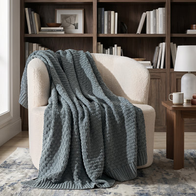 EVERGRACE Chunky Chenille Knit Throw Blanket