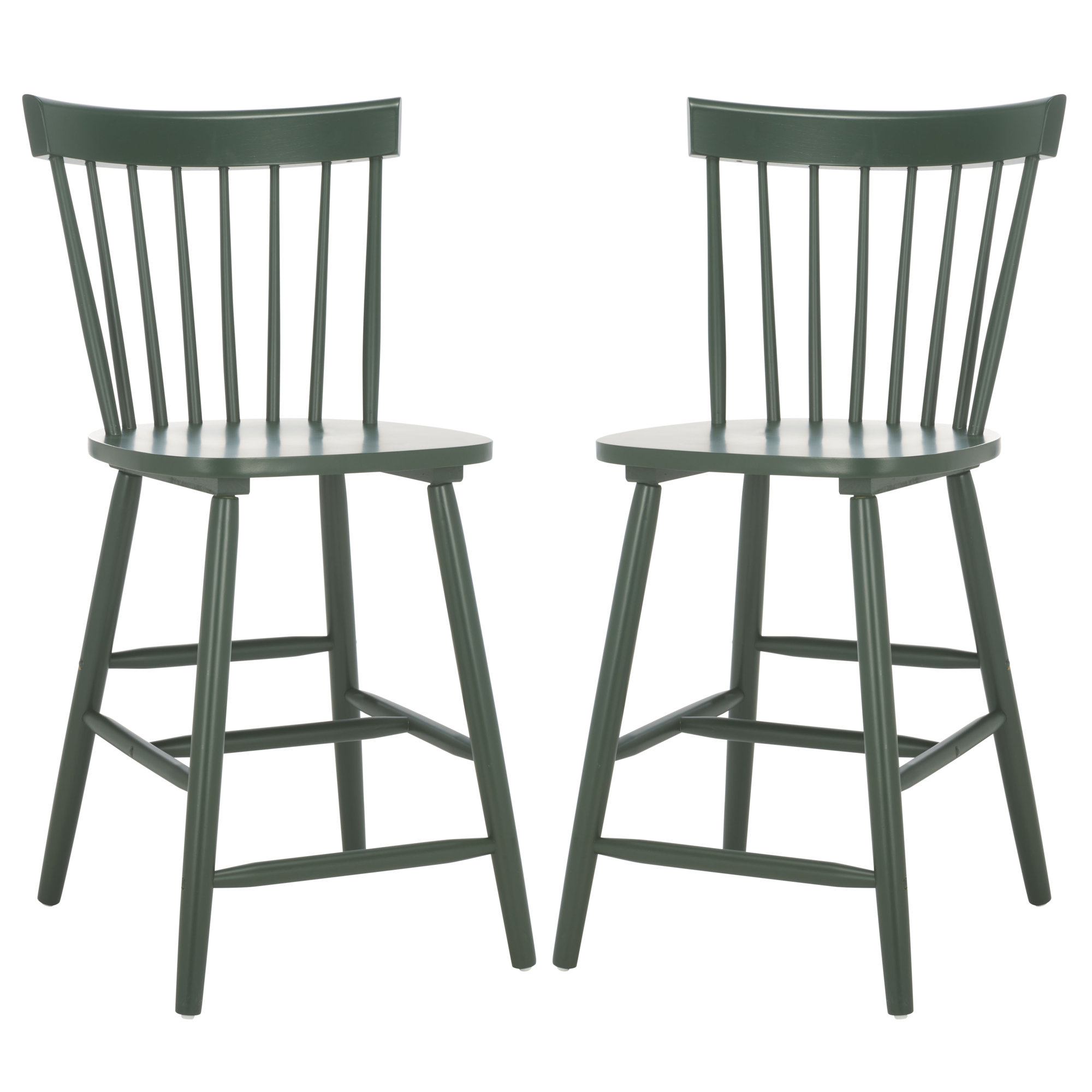 Stacee Solid Wood Bar & Counter Stool, Garden Green, Counter Stool (24" Seat Height)