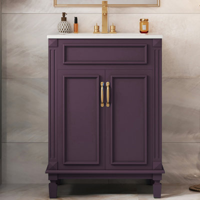 24'' Freestanding Bathroom Vanity With Ceramic Sink
