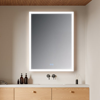 Blossom 24'' x 32'' LED Medicine Cabinet – Left Hinge, Recessed or Surface Mount, Mirror with Defogger, 3-Color Dimmer, Makeup Mirror