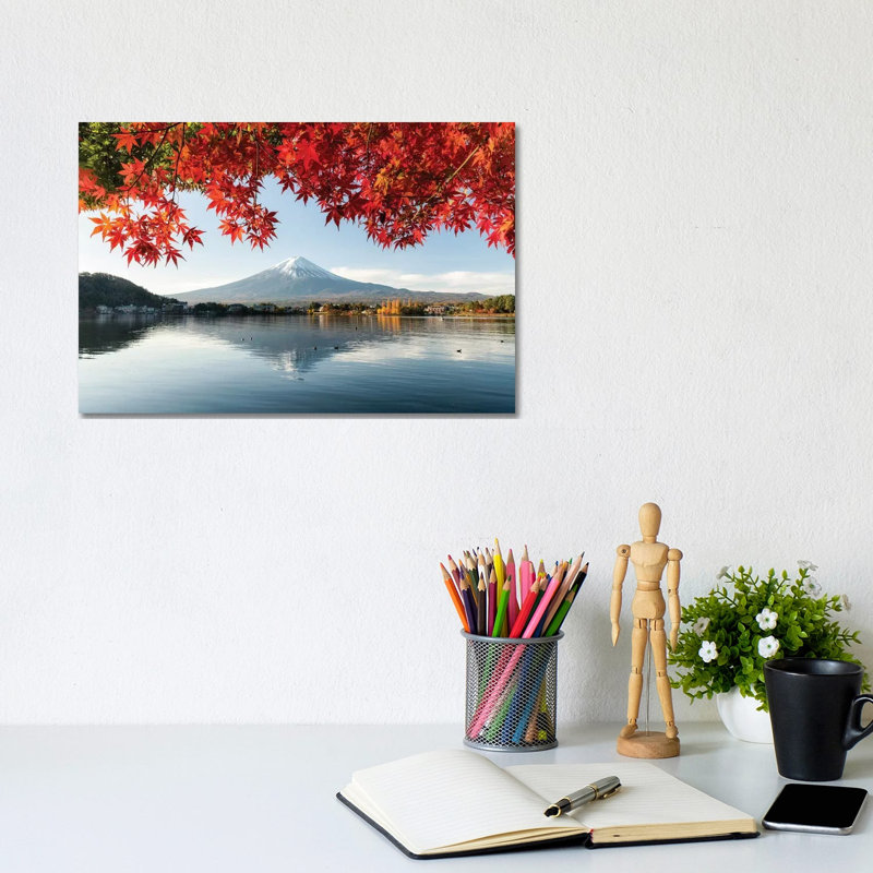 Autumn Leaves With Mount Fuji At Lake Kawaguchiko by Jan Becke - Wrapped Canvas Gallery-Wrapped Canvas Giclée