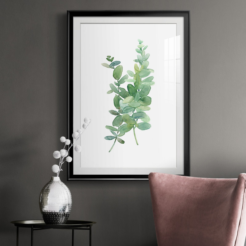 Eucalyptus I - Peinture sur toile encadrée, Noir, H 36,5 po x l 26,5 po x P 1 po