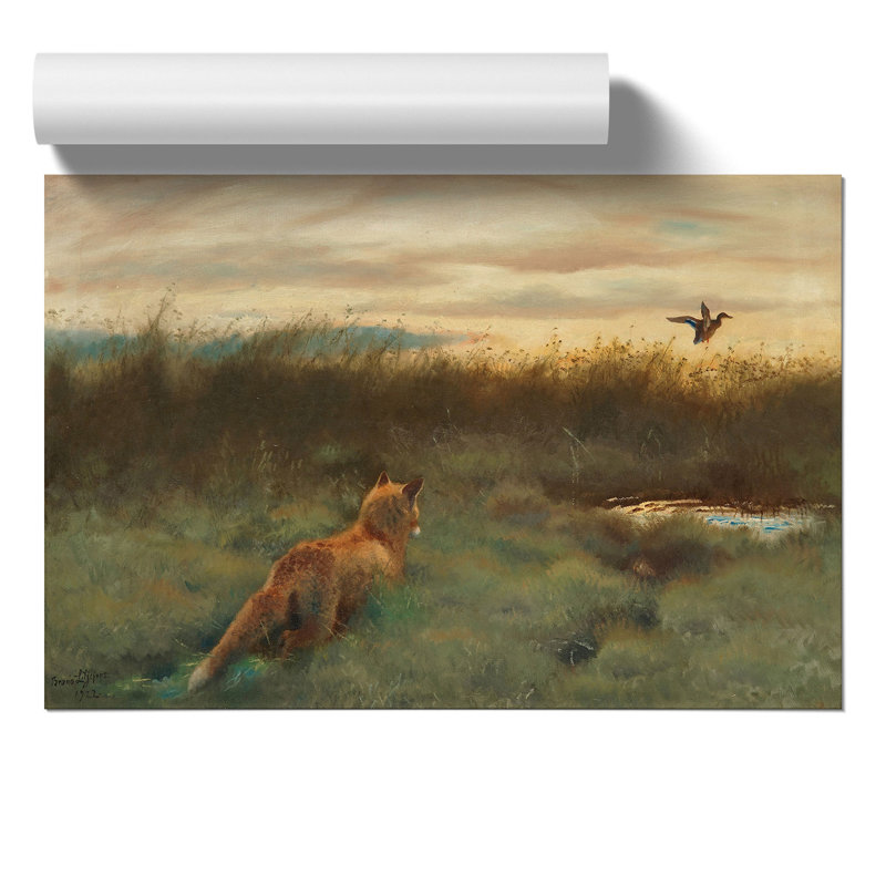 Fox And Duck - No Frame Print, 30cm H x 42cm W x 0.1cm D