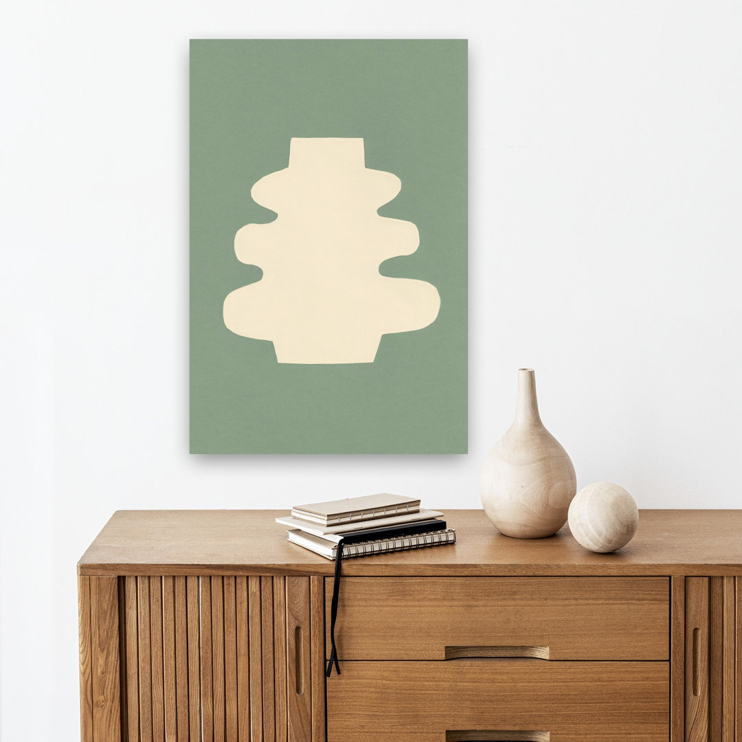 Organic Sage Vase Abstract Contemporary Minimalist Wall Art Print