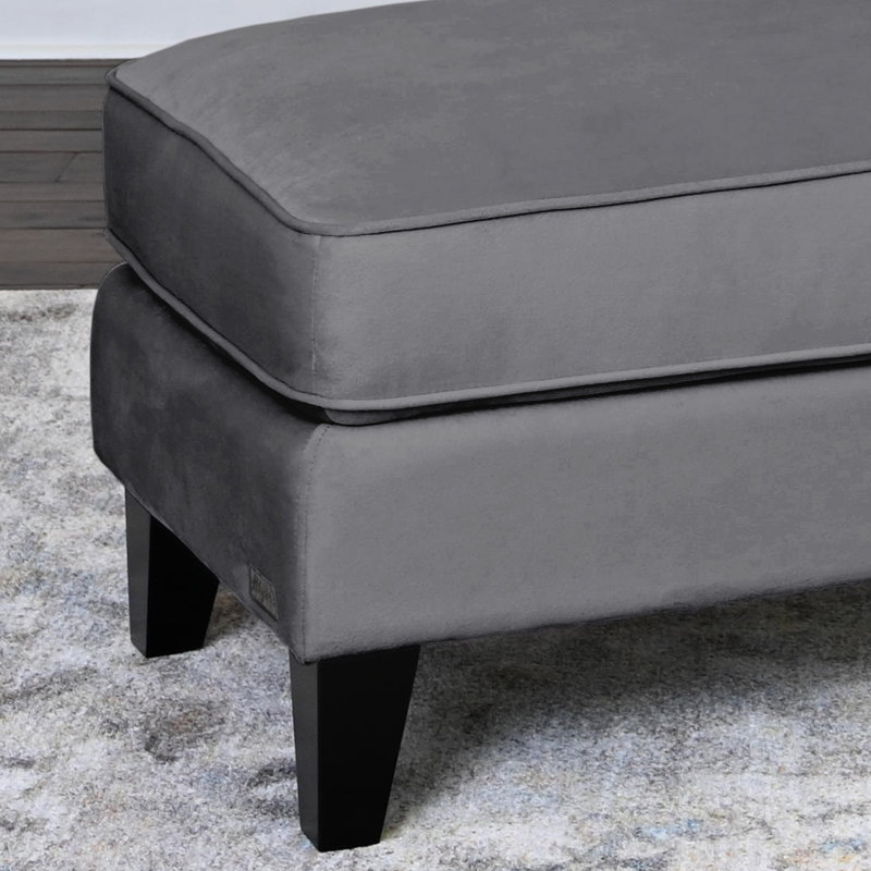 Asriel Upholstered Ottoman, Grey Polyester