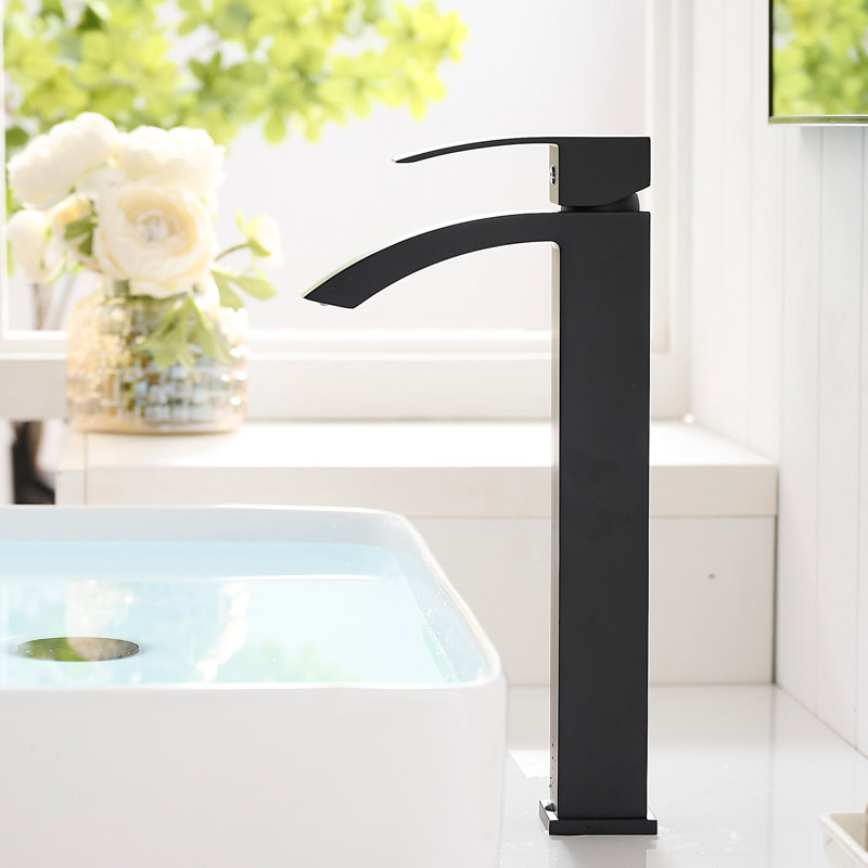 Robinet de salle de bain moderne noir - Poignée et anti-corrosion pour évier, Noir mat