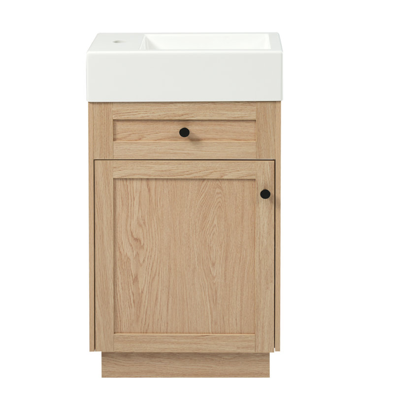 Meuble-lavabo 18,5 po avec lavabo en résine et tablette réglable pour petits espaces
