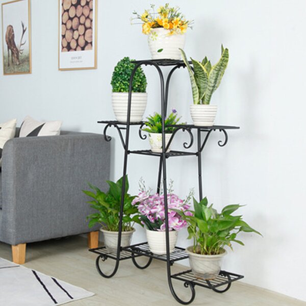 Charlton Home® Whitemore 7 Pots Multi-Tiered Plant Stand & Reviews ...