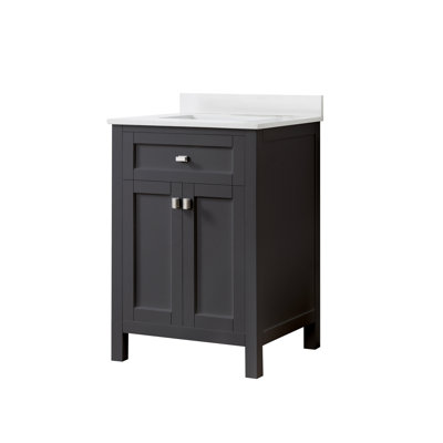 Ensemble de meuble-lavabo simple autoportant 24 po avec comptoir et lavabo Juniper