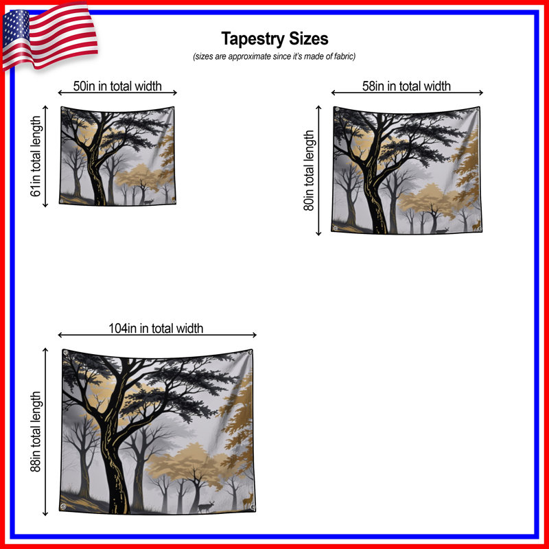 Tapisserie murale «Black Forest», H 104 po x 88 avec 4 œillets