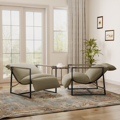 Chaise d'appoint rembourrée avec cadre en métal et mélange de polyester beige