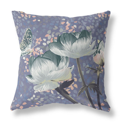 Floral Outdoor Reversible Throw Pillow