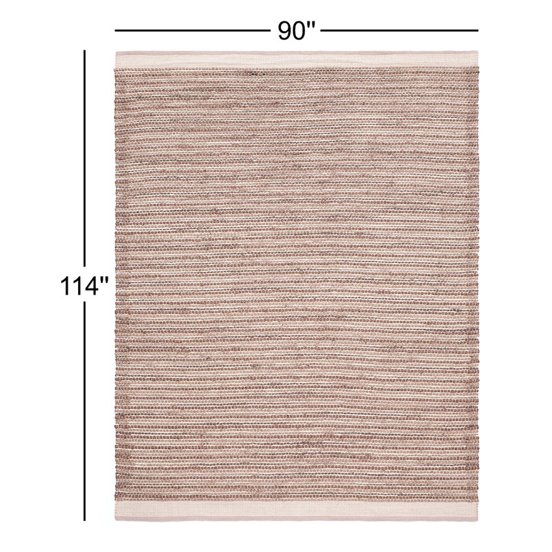 Tapis de couleur unie tissé à la main Vanora Cottage, Rectangle 7 pi 6 po x 9 pi 6 po