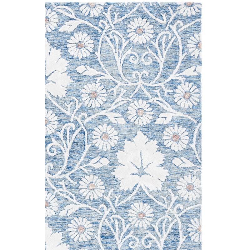 Glamour 610 Hand Tufted 45% Wool; 45% Viscose; 10% Cotton Floral Rug, Rectangle 9' x 12'